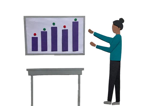 Free Woman explaining business graph  Illustration