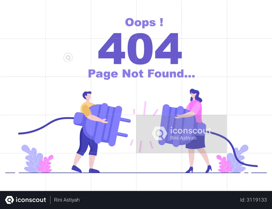 Mensaje de error 404  Ilustración