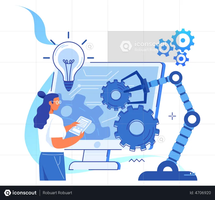 Automation business process  Illustration