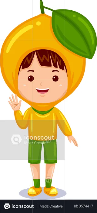 Boy in lemon costume  Illustration