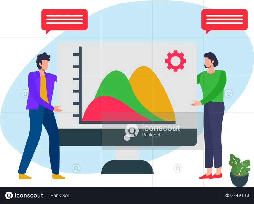 Business team presenting report in Business meeting  Illustration