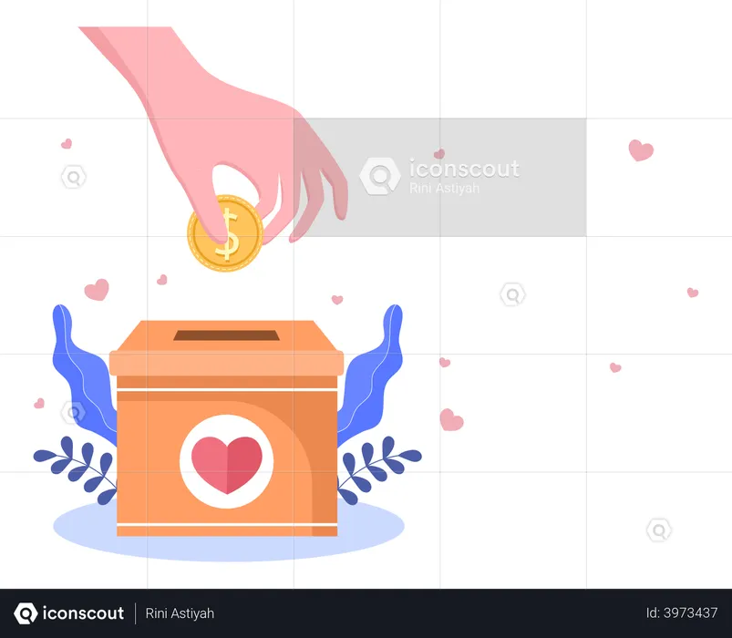 Donating Money For Charity  Illustration