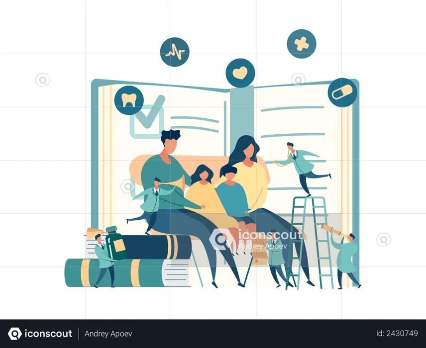 Family medical checkup  Illustration