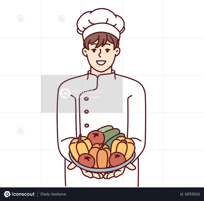 Chef cuisinier masculin  Illustration