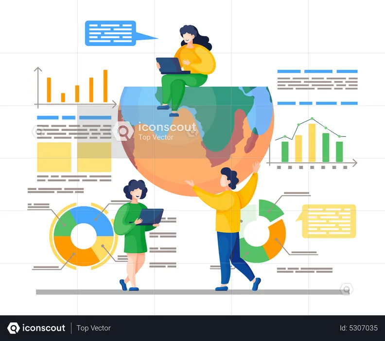 Limate change dynamic indicators on the Earth  Illustration