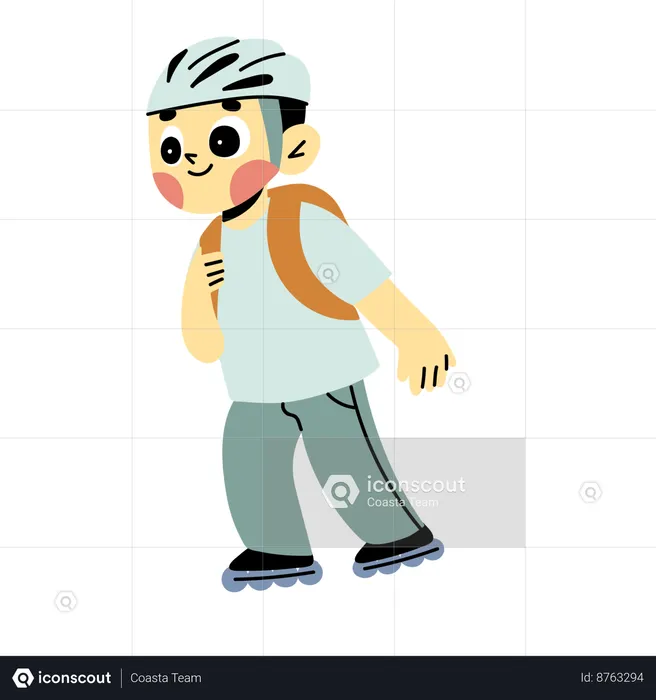 Little boy with roller skate  Illustration