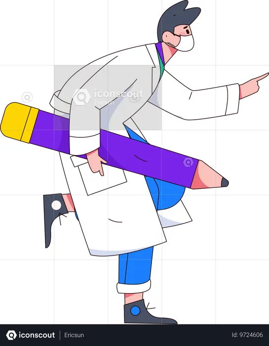 Male doctor giving lesson  Illustration