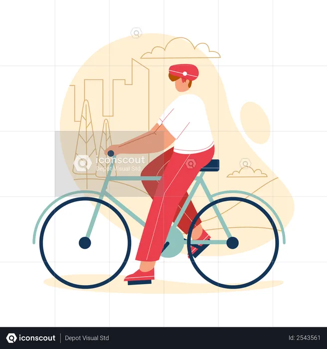 Man doing cycling  Illustration