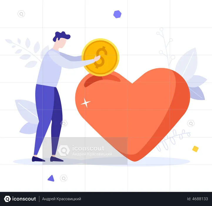 Man doing donation  Illustration