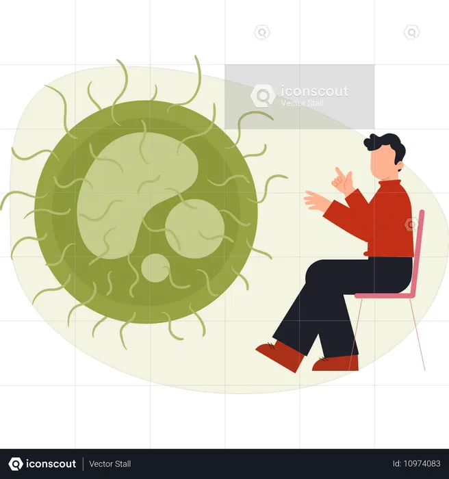 Man talking about microbiology bacteria  Illustration