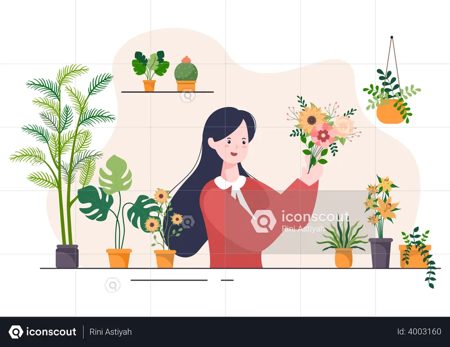 Plants Shop Owner  Illustration