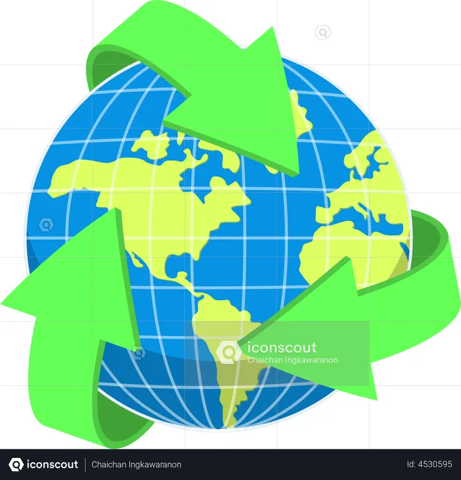 Recycling arrow planet Earth  Illustration