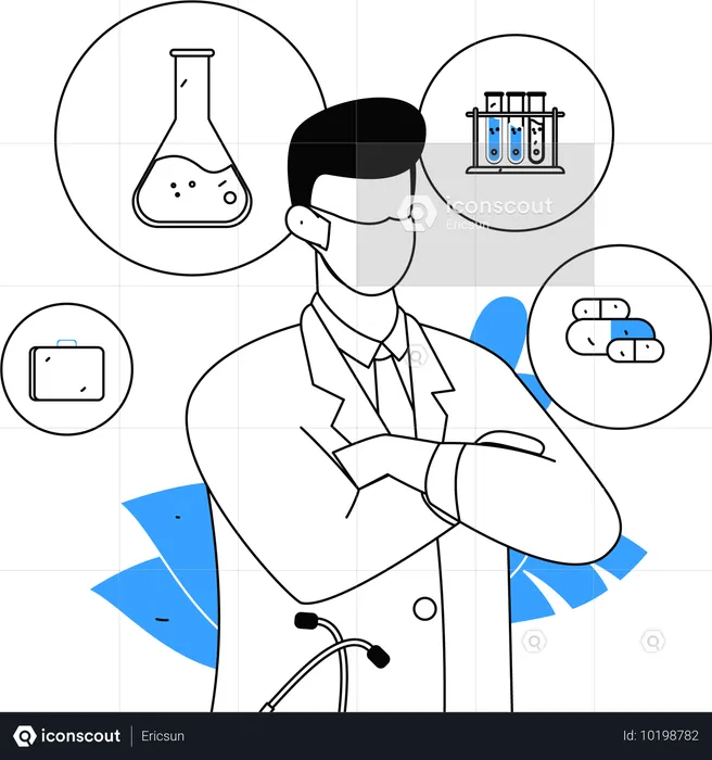 Researcher performs experiments on vaccines  Illustration