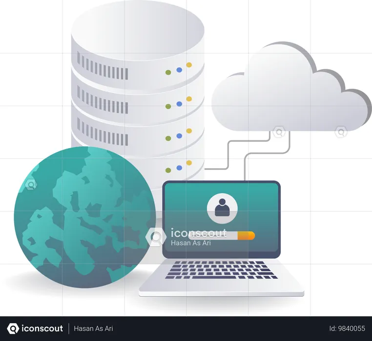 Strategien für die Cloud-Server-Netzwerkadministration  Illustration