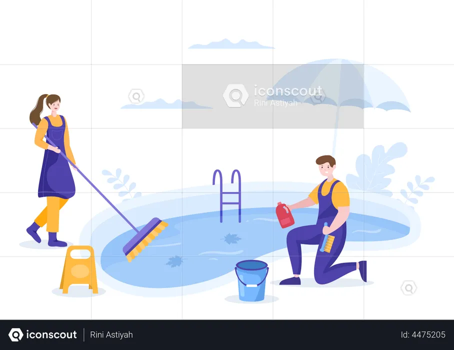 Swimming Pool Service  Illustration