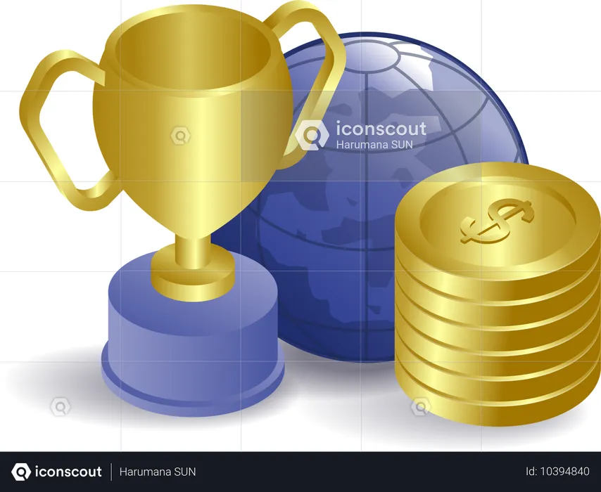 World champion trophy education business  Illustration