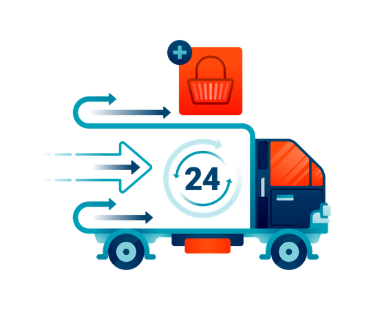 24 hours fast delivery service  Illustration