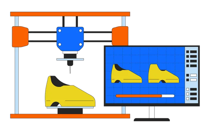 3D printing footwear  イラスト