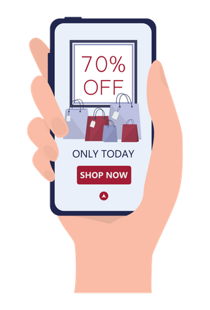 70% sale on shopping  Illustration