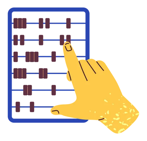 Accountant counts with wooden abacus  Illustration