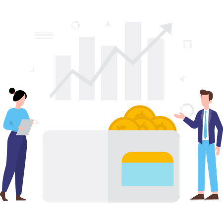 Accountants understanding business statistics  Illustration