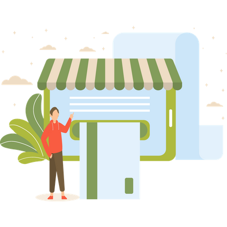 Paiement des achats en ligne  Illustration