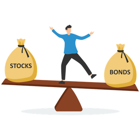 Ações versus títulos na alocação de ativos de investimento  Ilustração