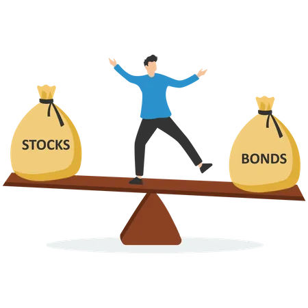 Ações versus títulos na alocação de ativos de investimento  Ilustração