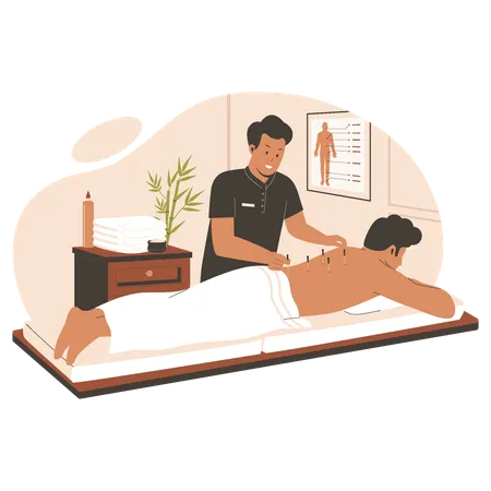 Acupuncture treatment  Illustration