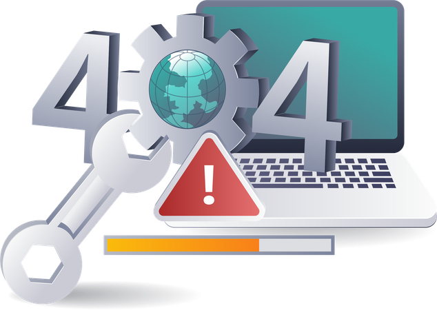 Addressing 404 Errors in Technology Systems computer  Illustration