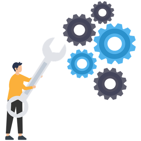 Adjustment and optimization for business improvement  Illustration