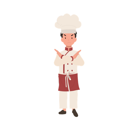 Refus du chef adorable enfant  Illustration