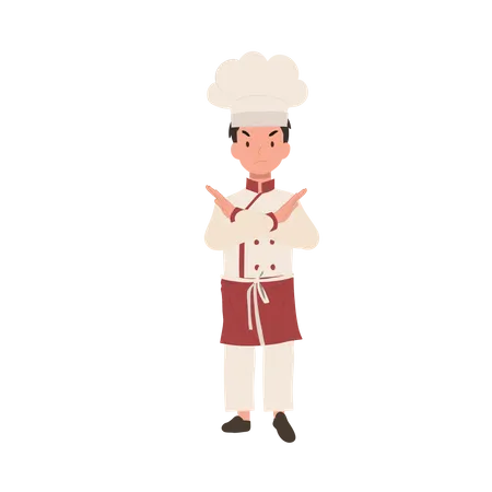 Refus du chef adorable enfant  Illustration