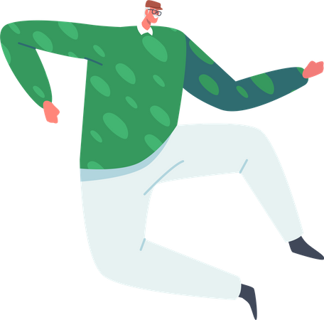 Adult man dancing  Illustration