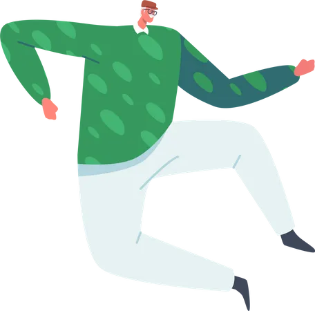 Adult man dancing  Illustration