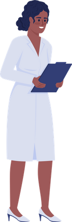 African Nurse Holding Report  イラスト