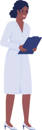 African Nurse Holding Report  イラスト