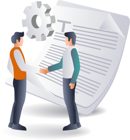 Agreement and Collaboration in Business Development  Illustration