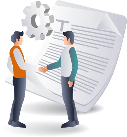 Agreement and Collaboration in Business Development  Illustration