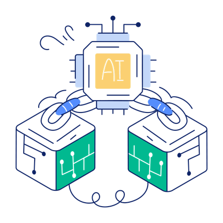 Blockchain IA  Illustration