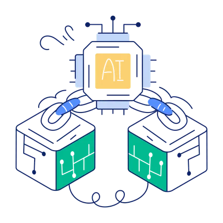 Blockchain IA  Illustration