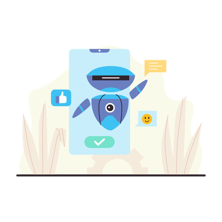 AI chatbot assistant  Illustration