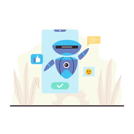 AI chatbot assistant  Illustration