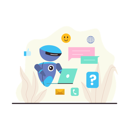 AI chatbot assistant  Illustration