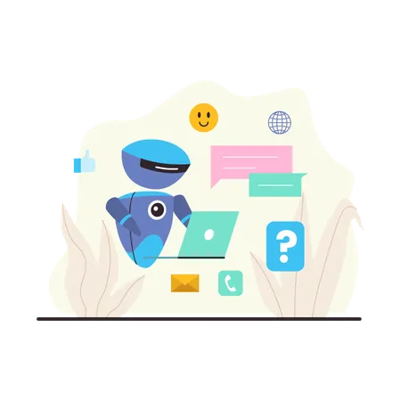 AI chatbot assistant  Illustration