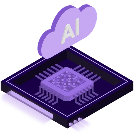 Ai Cloud Chip  Illustration