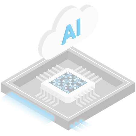 Ai cloud chip  Illustration