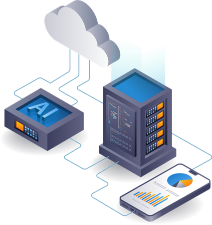 Ai cloud server analysis  일러스트레이션