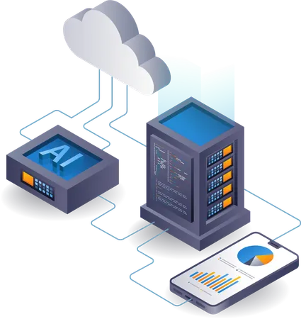 Ai cloud server analysis  일러스트레이션