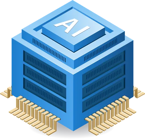 AI cloud server chip  일러스트레이션